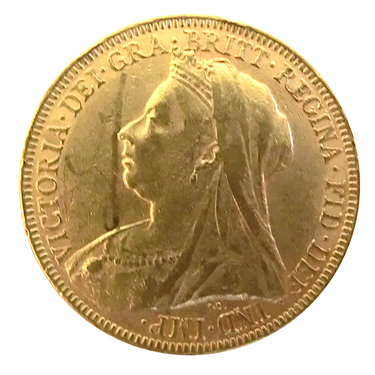1 Pfund Sovereign Victoria Schleier Goldmnze 1893 - 1901