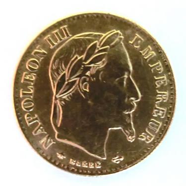 Frankreich Napoleon III mit Kranz Goldmnze - 10 Francs