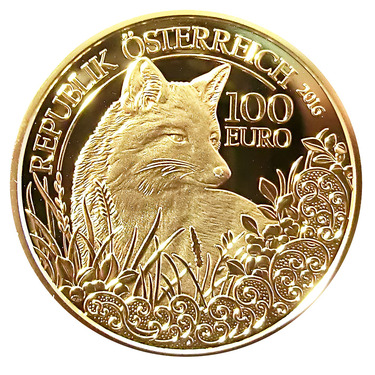 Wildtiere Österreich 100 Euro Der Fuchs 2016 PP