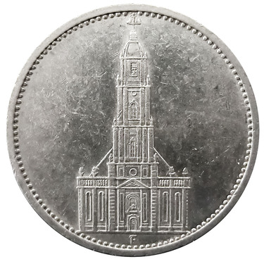 5 Mark Silbermünze Garnisonskirche 1934-1935 mit HK - J.357
