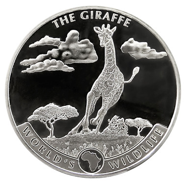 Silbermünze Congo Giraffe 2019 - 1 Unze 999 Feinsilber