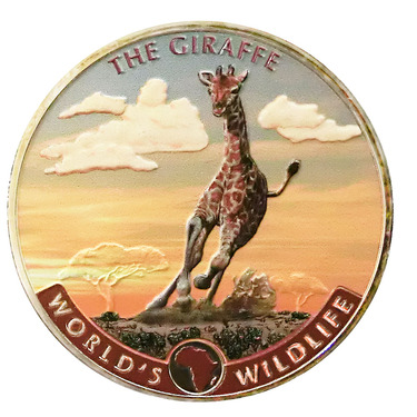 Silbermünze Congo Giraffe 2019 - 1 Unze 999 Feinsilber coloriert