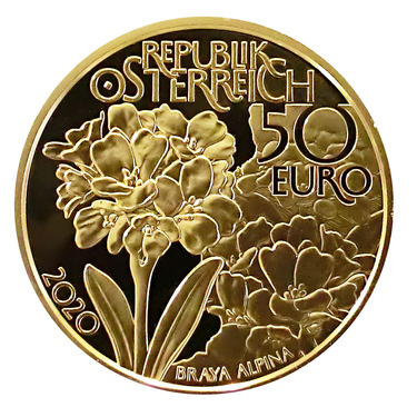 50 Euro Goldmünze Naturschatz Alpen - Am höchsten Gipfel 2020 - 1/4 Unze Feingold