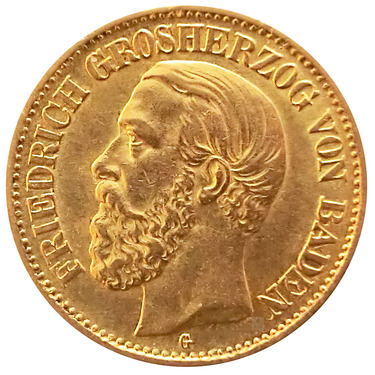 10 Mark Goldmünze Friedrich, Baden 1890-1901 - J.188