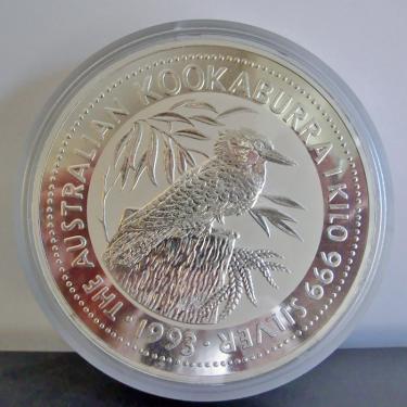 Silbermünze Kookaburra 1993 - 1 Kilo 999 Feinsilber