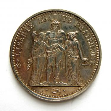 Silbermünze Frankreich 10 Francs Herkulesgruppe 1965- 1970 - 22,50 Gramm Feinsilber