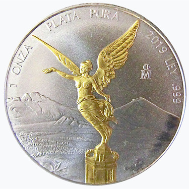 Silbermünze Mexiko Libertad Siegesgöttin 2019 - 1 Unze gilded