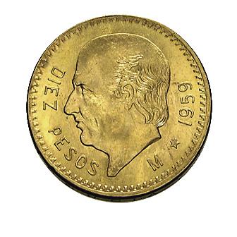 Mexiko Hidalgo Goldmünze - 10 Pesos