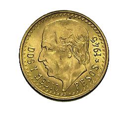 Mexiko 2,5 Pesos Goldmünze - 1,87 Gramm Gold