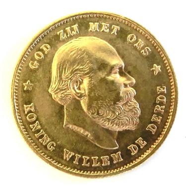 Niederlande König Willem  Goldmünze 10 Gulden - 6,06 Gramm