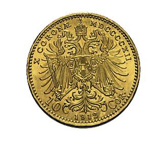 10 Kronen Österreich Goldmünze - 1912 - Nachprägung, 3,05 Gramm