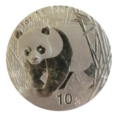 China Panda Silbermünze 2001 - 1 Unze - Original-Folie
