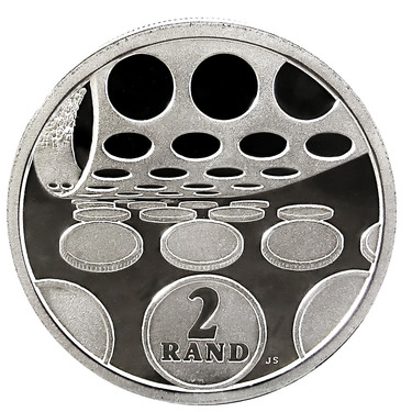 Silbermünze Südafrika 2 Rand 1992 - PP - 1 Unze Feinsilber
