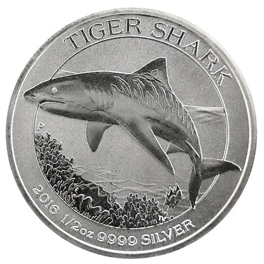 Silbermünze Australien 1/2 Unze Tiger Shark 2016