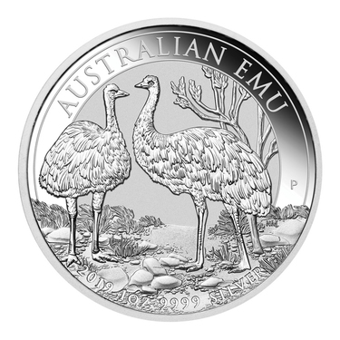 Silbermünze Emu 2019 Perth Mint - 1 Unze