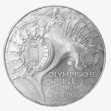 10 Mark Silbermünze 1972 Olympia Olympiastadion - J.404