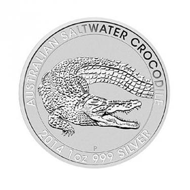 Silbermünze Salzwasser Krokodil 2014 - 1 Unze