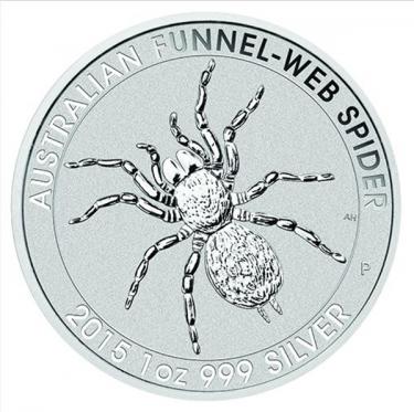 Silbermünze Trichternetz Spinne 2015 - 1 Unze