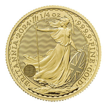 Englische Britannia Goldmünze 2024 - 999,9 Gold - 1/4 Unze