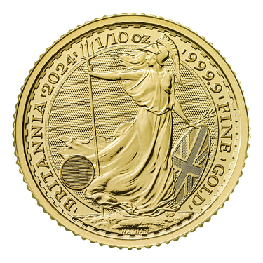 Englische Britannia Goldmünze 2024 - 999,9 Gold - 1/10 Unze