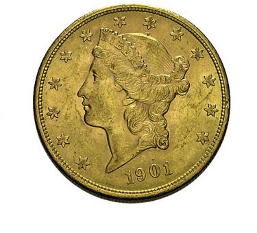 USA Liberty Head Goldmünze - 20 Dollar - 30,09 Gramm Feingold