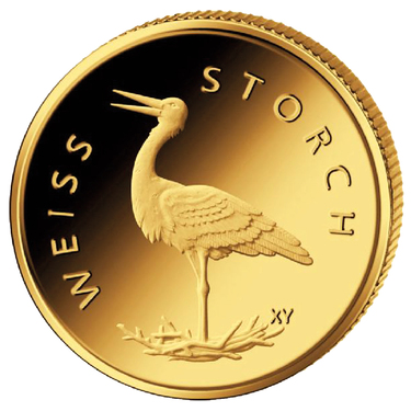 Heimische Vögel Weißstorch 2020 Goldmünze - 20 Euro - Prägestätte A